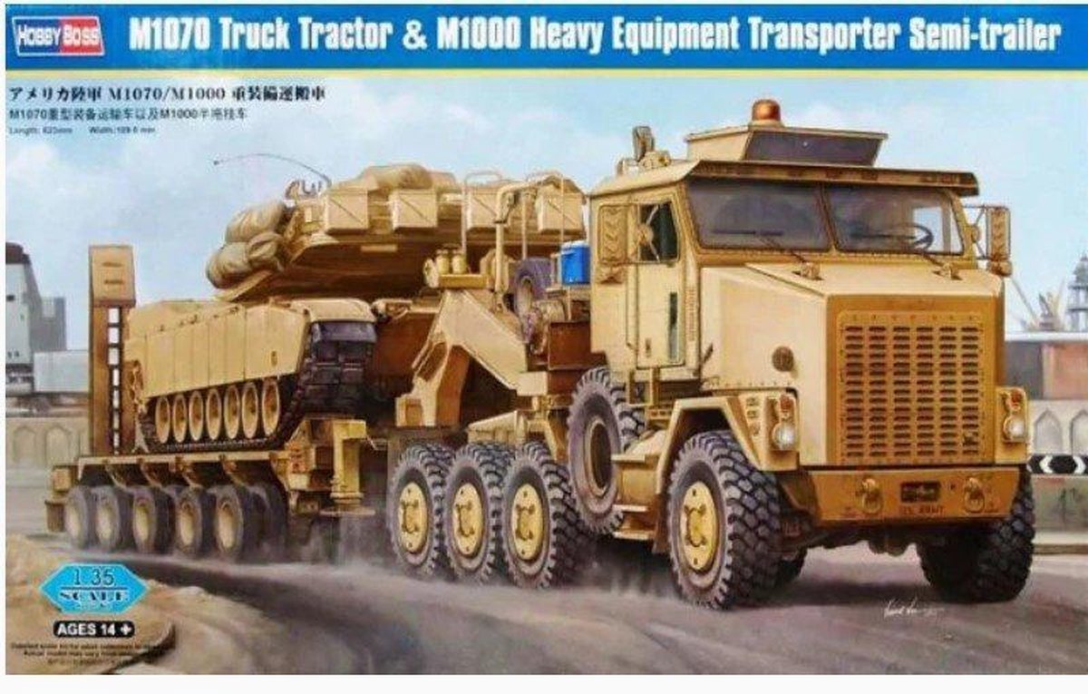 HobbyBoss | 85502 | M1070 Truck Tractor & M1000 Heavy Equipment Transporter Semi-Trailer | 1:35